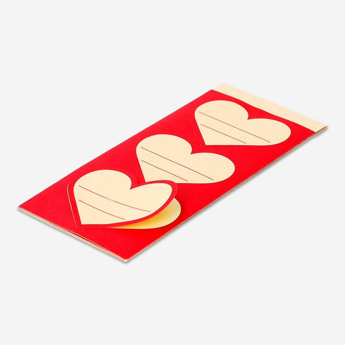 Set of 15 adhesive heart gift tags from Flying Tiger Copenhagen, featuring colorful paper tags for office or gift wrapping.