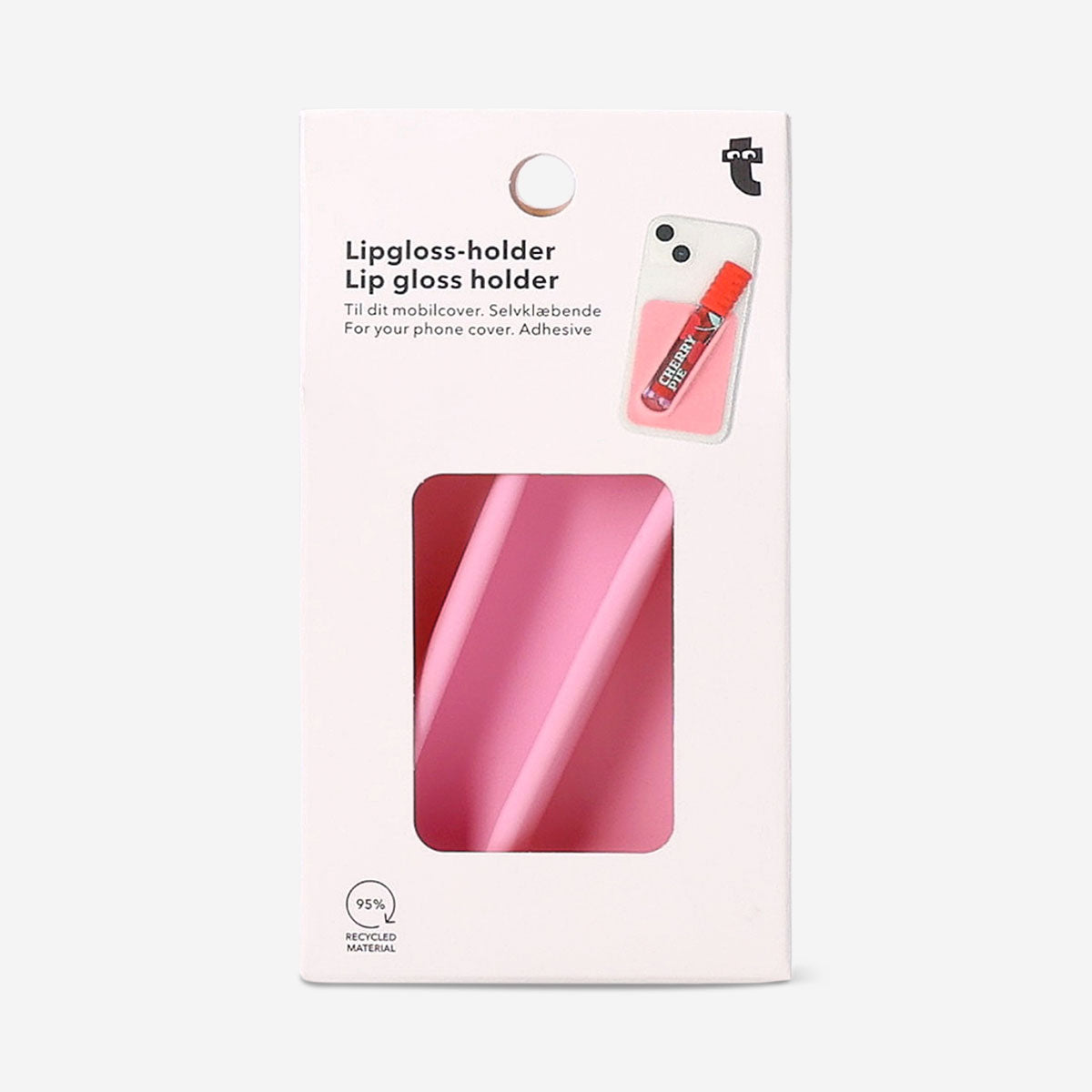 Pink lip gloss holder for phone cover by Flying Tiger Copenhagen, designed to hold lip gloss securely on your phone or case.