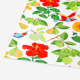 Pair of Flying Tiger Copenhagen fabric napkins with vibrant tropical print, perfect for home table settings.