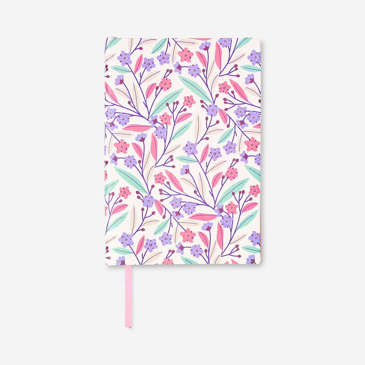 A5 soft cover floral notebook from Flying Tiger Copenhagen with colorful flower design on the cover for office use.