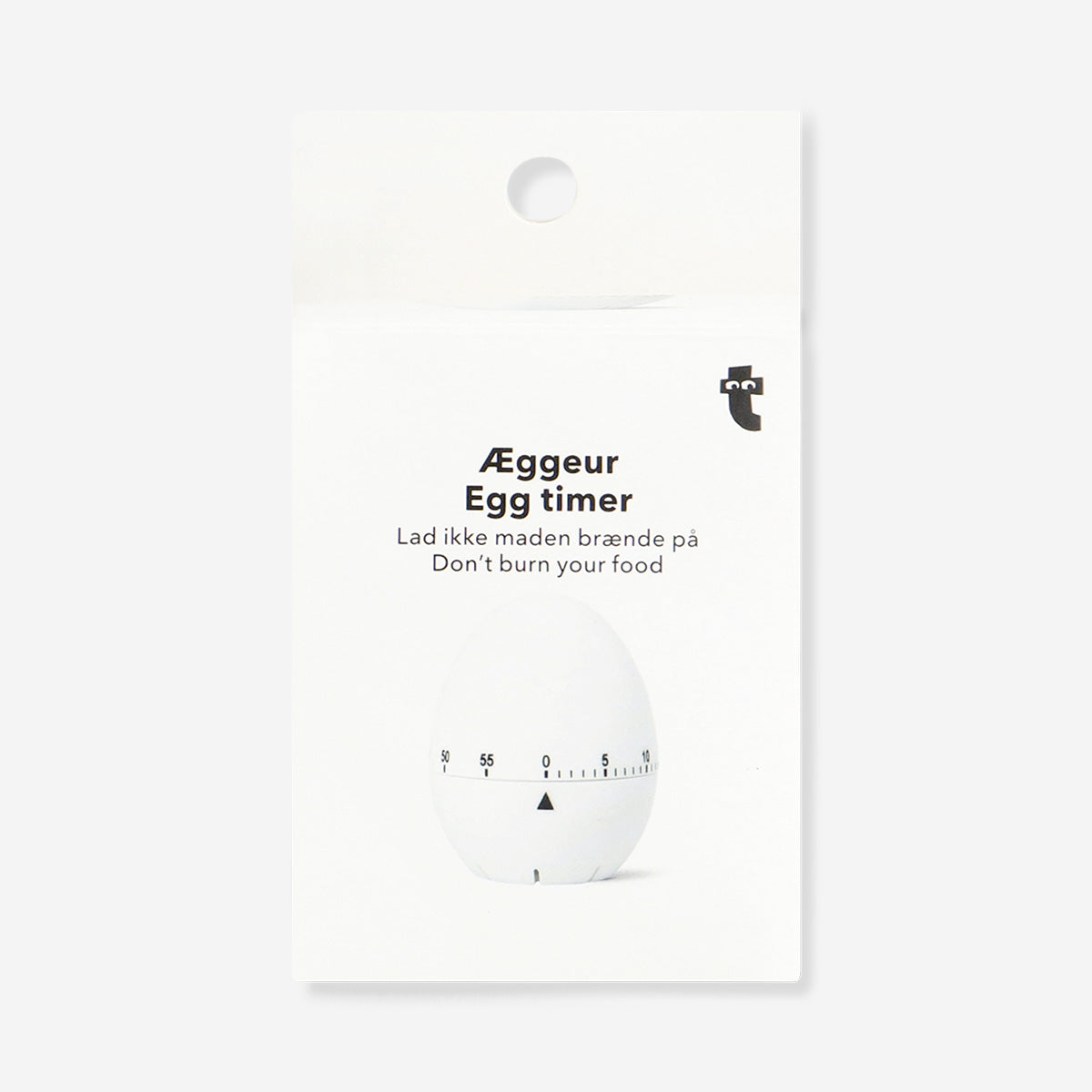 White Flying Tiger Copenhagen kitchen egg timer with a simple, classic design for precise cooking time management.