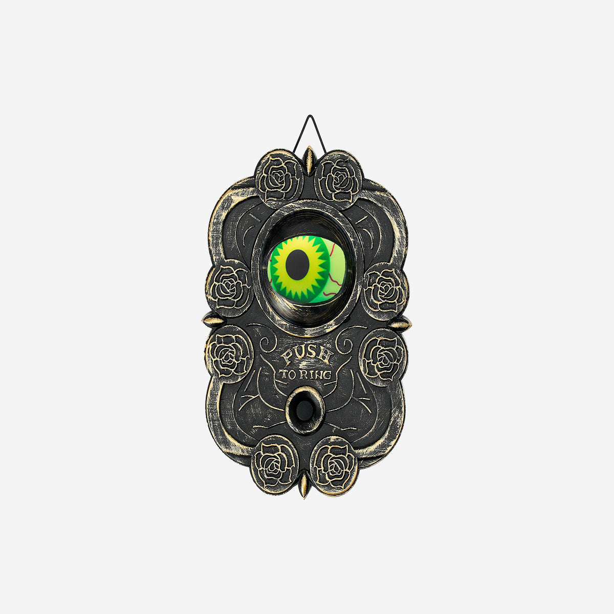 Flying Tiger Copenhagen gothic doorbell gadget with light, sound, and movement features visible in the image.