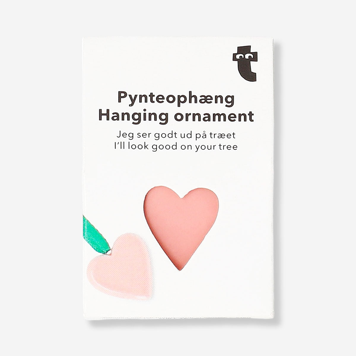 Pink ceramic heart hanging ornament for home decor, featuring a delicate design from Flying Tiger Copenhagen.