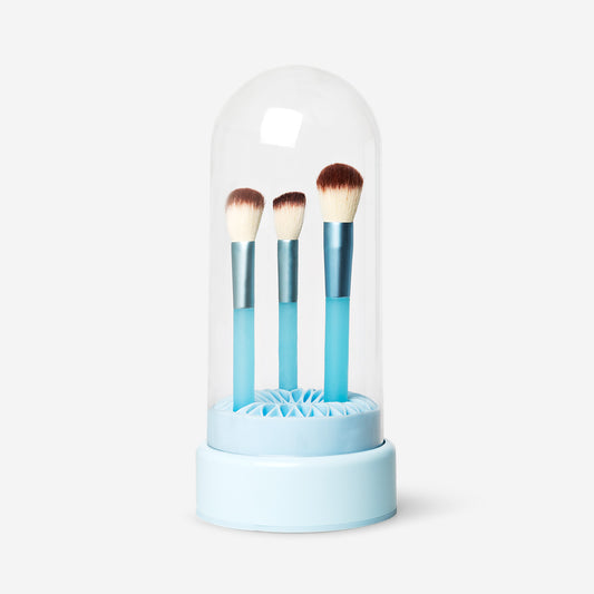 Blue makeup brush organiser and cleaner