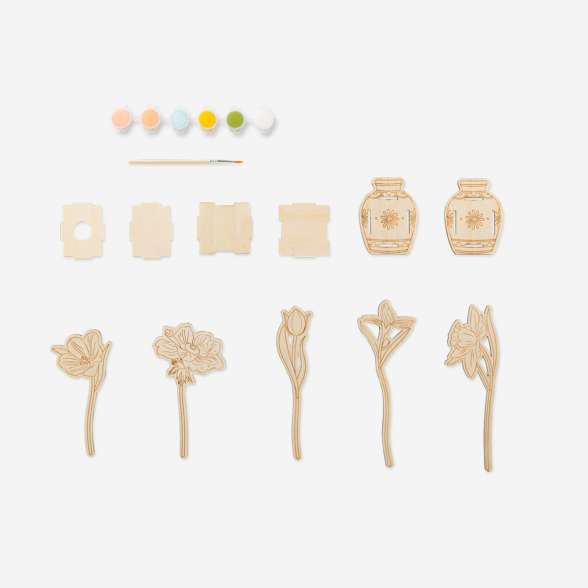 DIY houten bloemenboeket