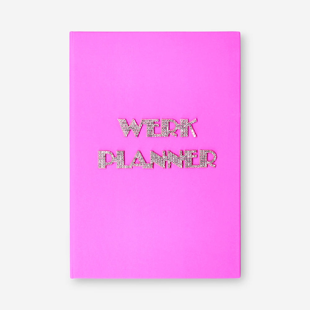 A5 rhinestone journal from RuPaul's Drag Race x Flying Tiger Copenhagen with sparkling rhinestone cover and lined pages for office use.