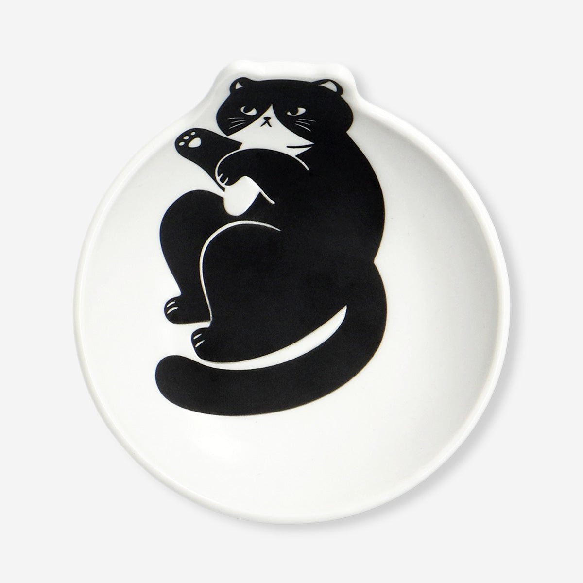 White ceramic kitchen bowl featuring a cute cat design, 10 cm, by Flying Tiger Copenhagen.