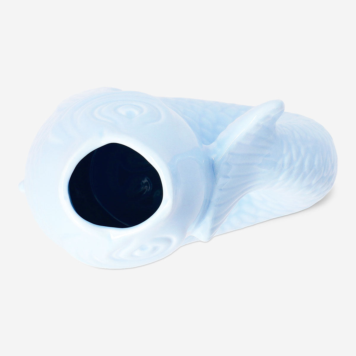 Lyseblå fiskevase - 21 cm