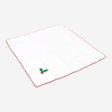 Set of two fabric napkins with festive holly embroidery, perfect for holiday table decor from Flying Tiger Copenhagen