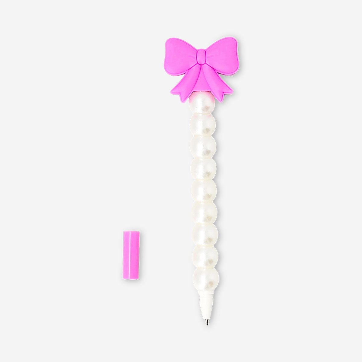 Pink bow ballpoint pen with pearl accents, stylish office accessory by Flying Tiger Copenhagen.