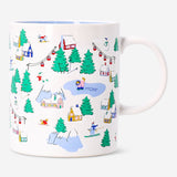 Ski village mug by Flying Tiger Copenhagen, 333 ml kitchen ceramic mug featuring a winter ski village scene.