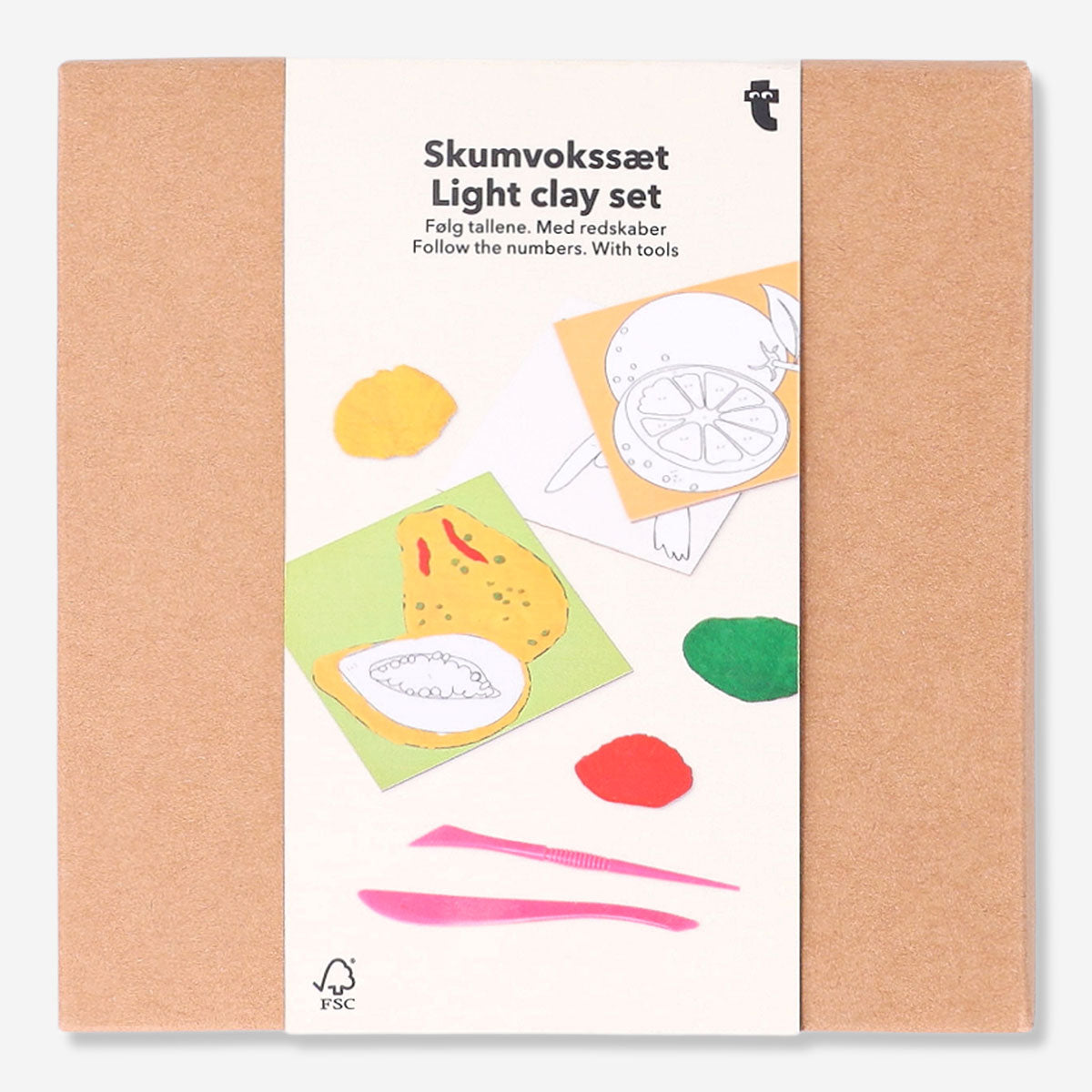 Light clay by numbers hobby set with numbered clay pieces and tools for creative crafting, from Flying Tiger Copenhagen.