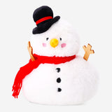 Soft plush snowman toy from Flying Tiger Copenhagen with a cheerful face and cozy scarf, perfect for kids and collectors.