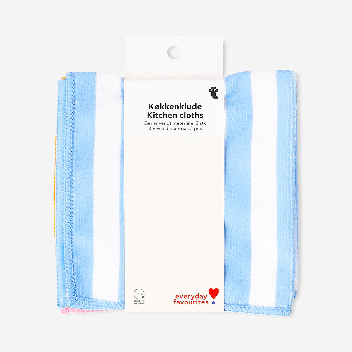 Set of three microfiber kitchen cloths from Flying Tiger Copenhagen, soft and absorbent for cleaning and drying dishes.