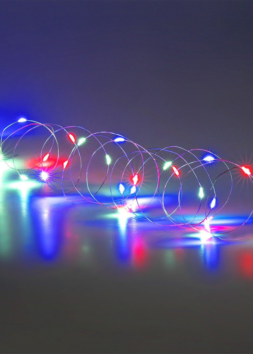 String lights with multi coloured lights - 330 cm