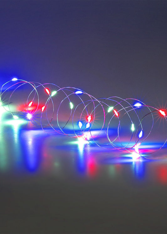 String lights with multi coloured lights - 330 cm