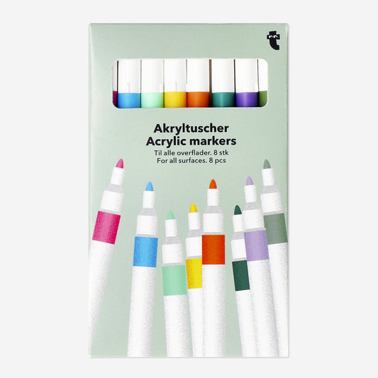 Acrylmarkers voor glas en keramiek - 12 stuks