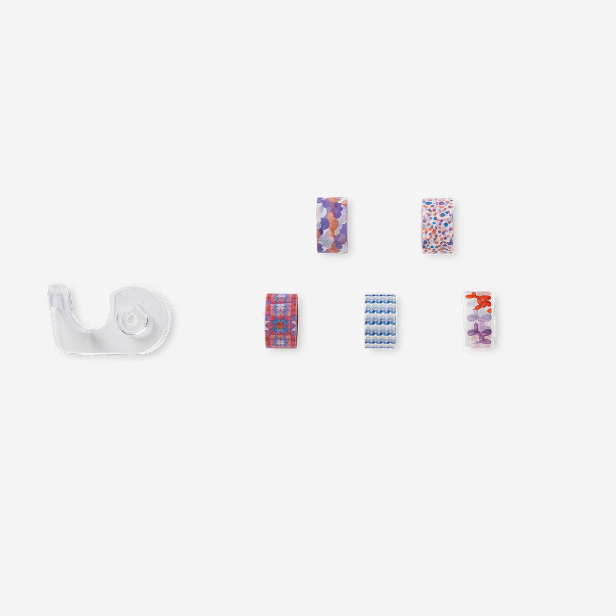 Tape dispenser with tape rolls- 5 pcs