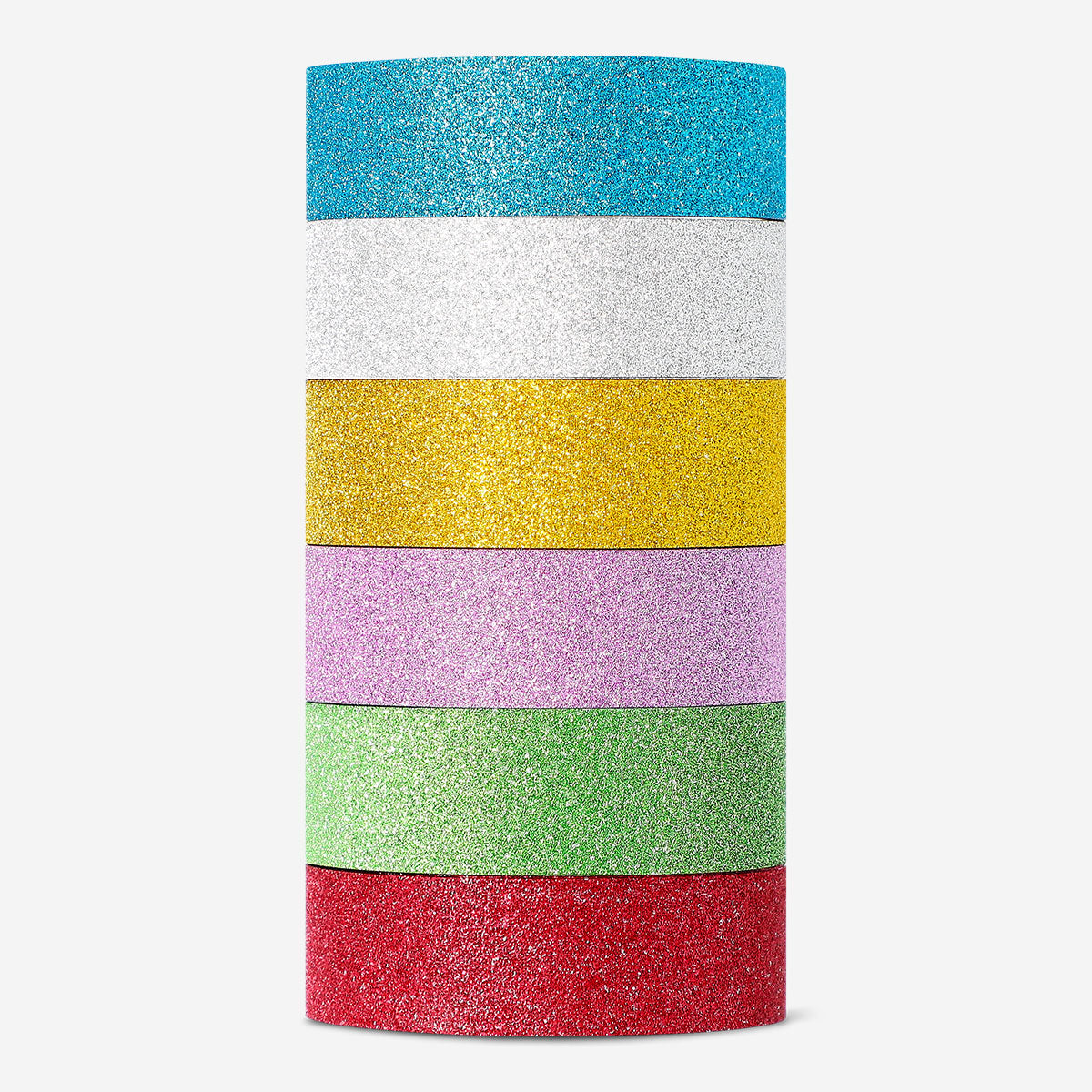 Set of 6 decorative hobby tapes by Flying Tiger Copenhagen, colorful patterned washi tapes for craft projects and decoration.