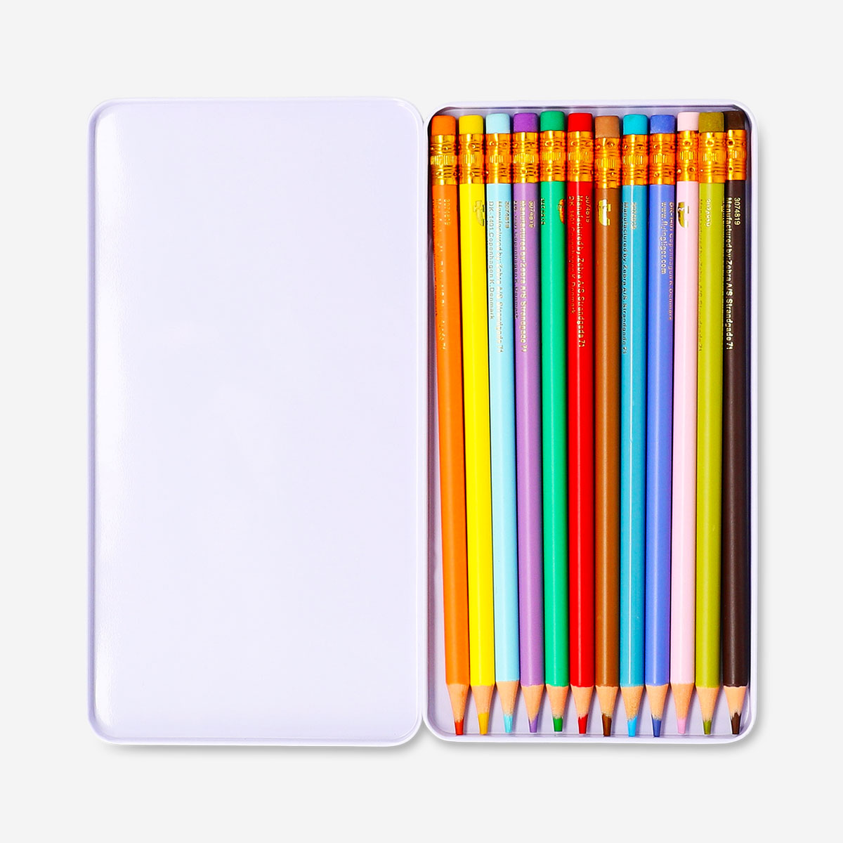 Set of 12 erasable coloured pencils from Flying Tiger Copenhagen, ideal for office and creative drawing projects.