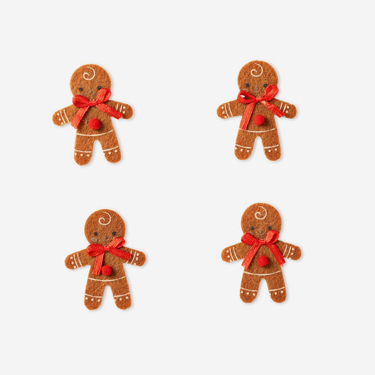 Αυτοκόλλητα Felt Gingerbread People - 4 τεμάχια