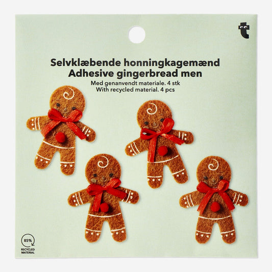 Pepparkaksgubbar i självhäftande filt - 4 st