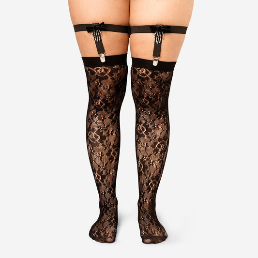 Adjustable suspenders with skeleton hands - 2 pcs