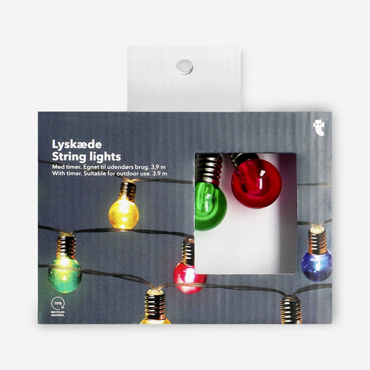 Lampsnoer Buiten - Multi gekleurde lampen