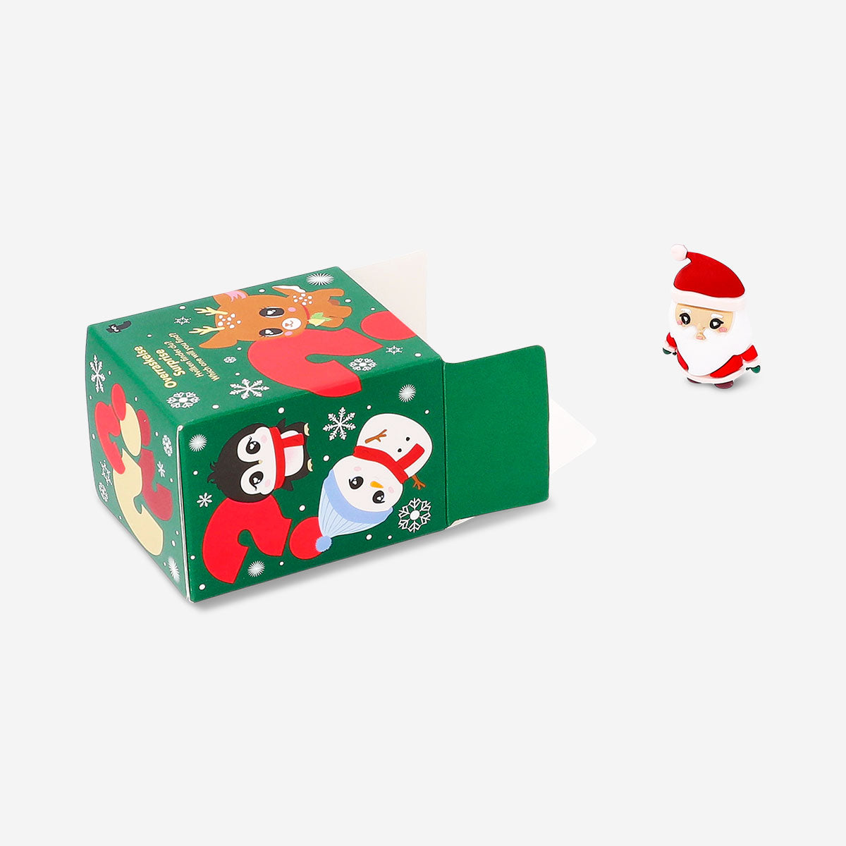 Colorful Flying Tiger Copenhagen Christmas figures toy collection, featuring festive surprise collectible holiday characters.