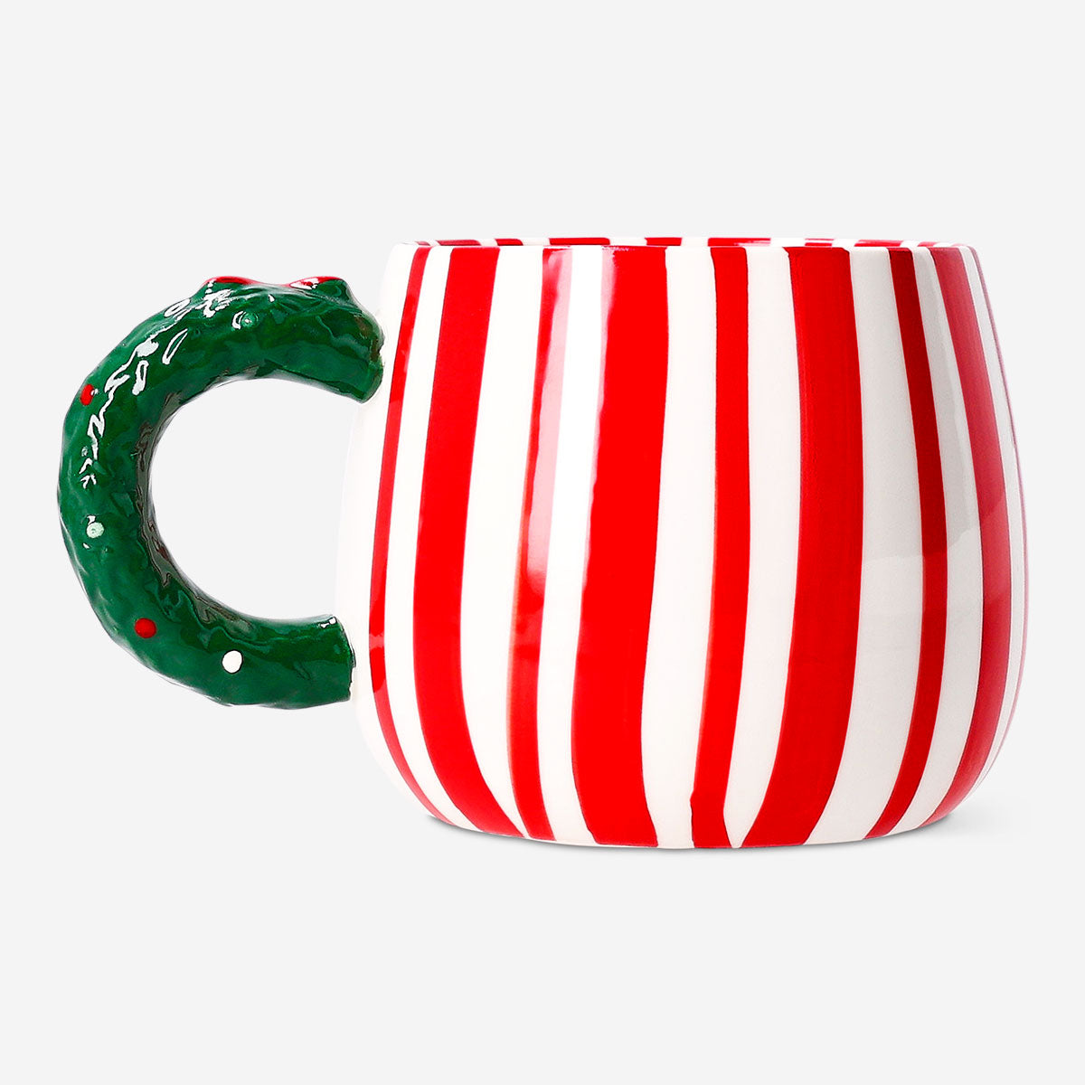 Gestreifte Tasse mit Kranzhenkel – 380 ml