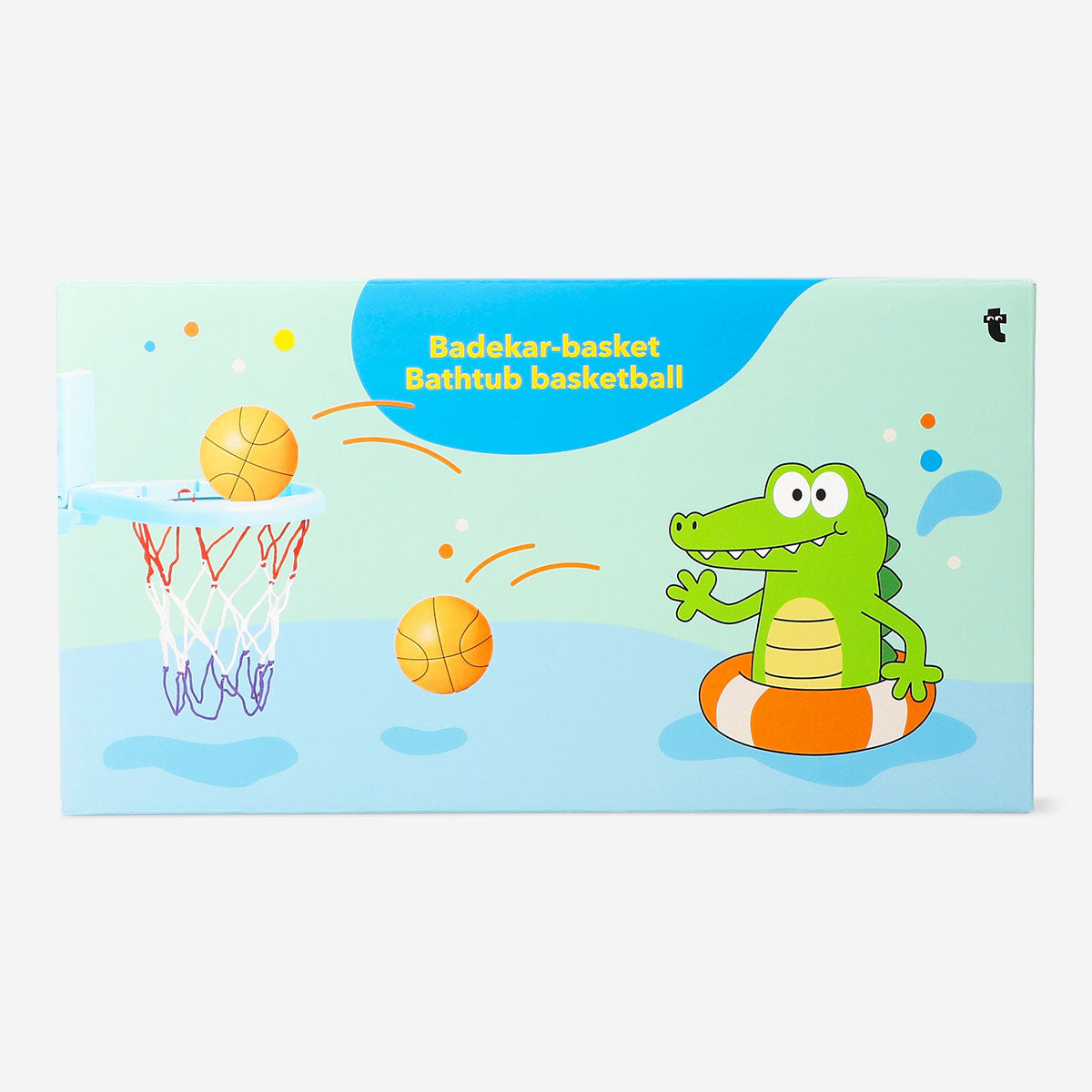 Flying Tiger Copenhagen bathtub basketball toy set with 4 colorful pieces for kids' bath fun and water play.