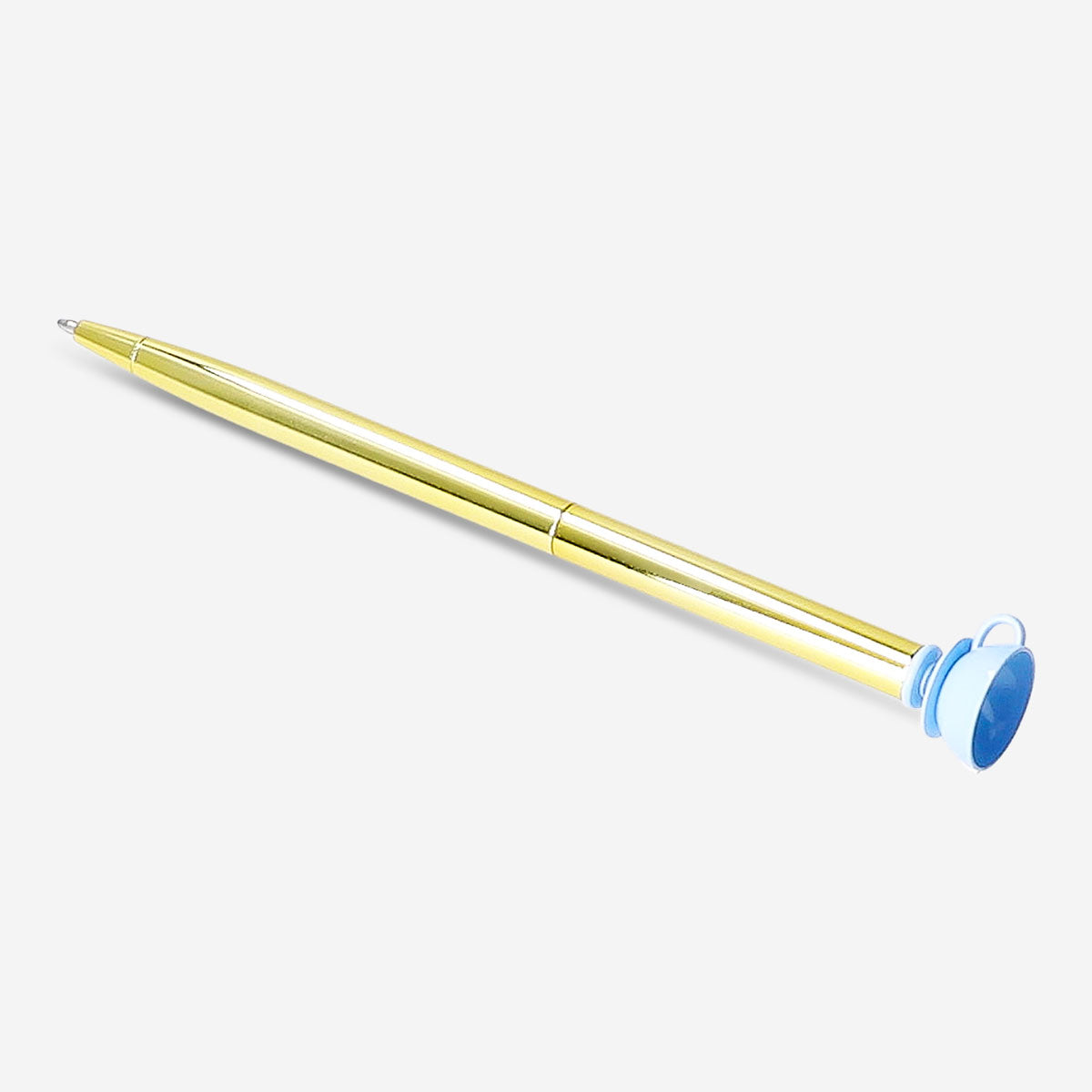 Gold tea cup-shaped ballpoint pen from Flying Tiger Copenhagen, designed for office use with a stylish, decorative look.