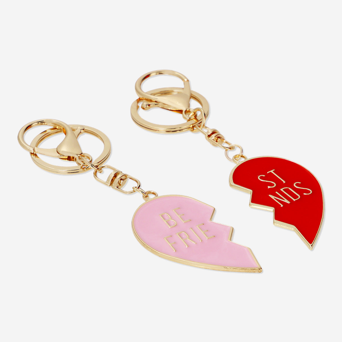 Friendship heart key rings - 2 pcs