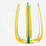 Glass jug with yellow and green stripes - 1.5 L