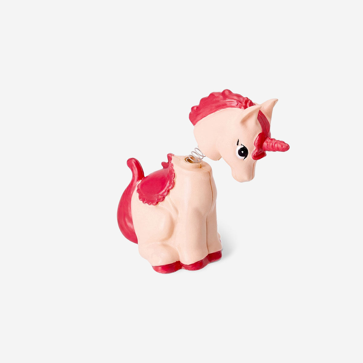 Flying Tiger Copenhagen unicorn bobblehead toy with colorful details and a smiling face, perfect for decorative display.