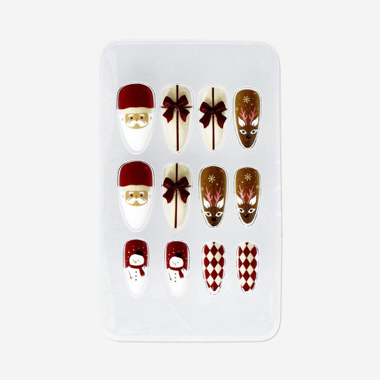 Artificial nails set - Santa and reindeers