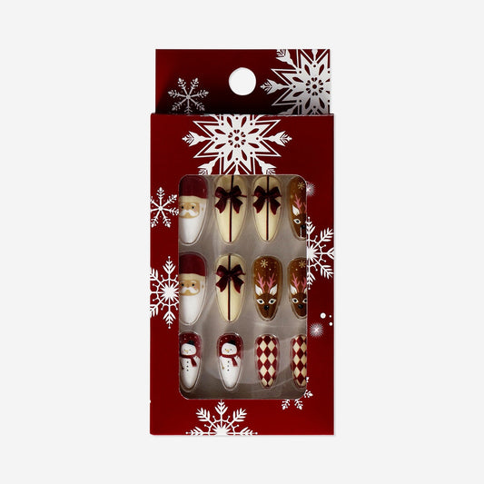 Artificial nails set - Santa and reindeers
