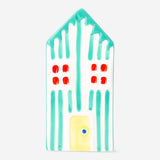 Decorative yellow house figurine from Flying Tiger Copenhagen, 13 cm tall, ideal for home decor and tabletop display.