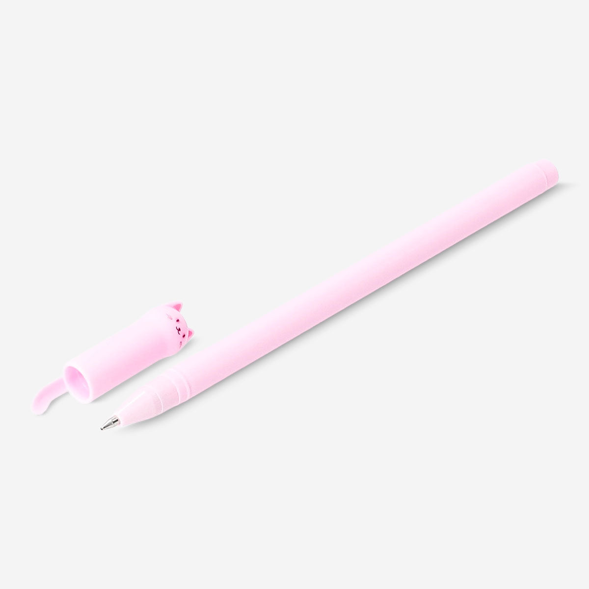 Pink cat-themed ballpoint pen from Flying Tiger Copenhagen, featuring a playful feline design and smooth writing tip.