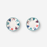 Espresso mugs with saucers and bow print - 4 pcs