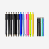 Set of 12 Flying Tiger Copenhagen office ballpoint pens with refills, featuring black ink and sleek design.
