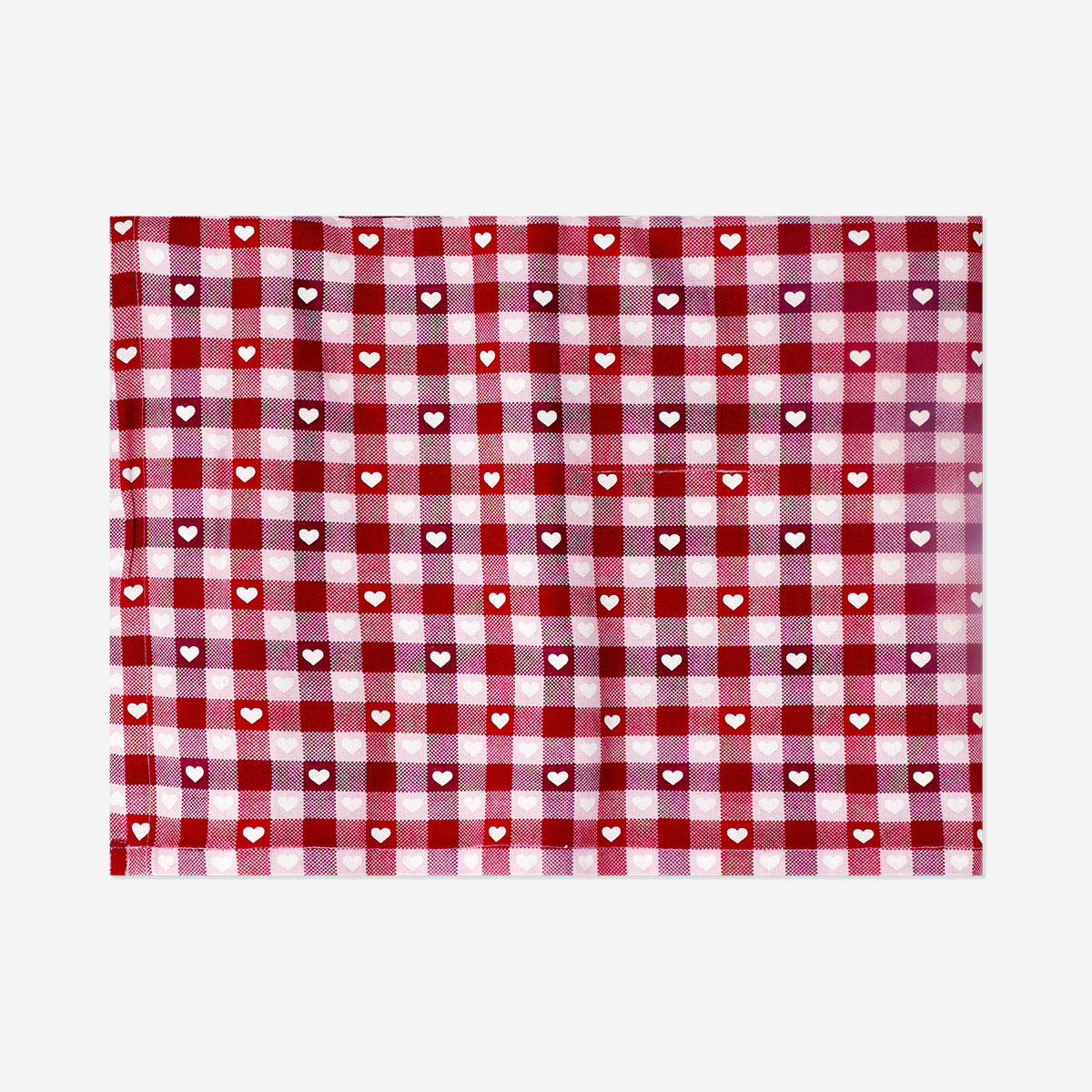 Tablecloth with checks and hearts - 140x220 cm