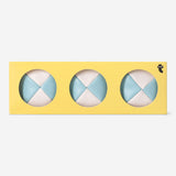 Set of three juggling balls toy by Flying Tiger Copenhagen, colorful, lightweight balls for juggling practice and entertainment.