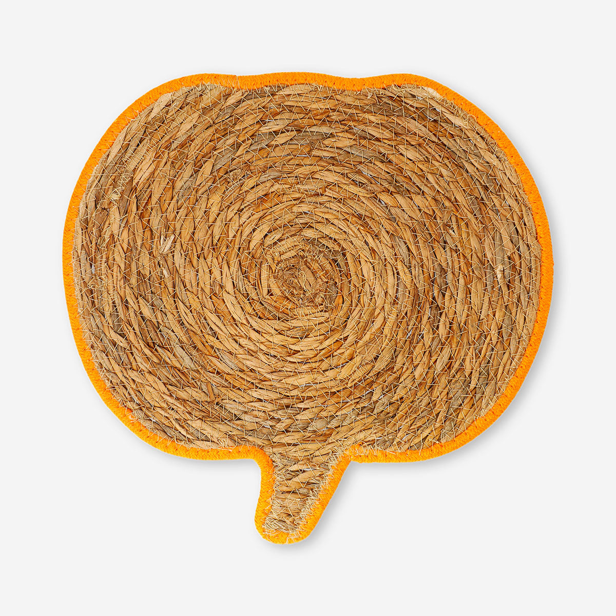 Woven cattail pumpkin placemat, 33 cm, Flying Tiger Copenhagen kitchen decor, featuring a textured pumpkin design for autumn table setting.