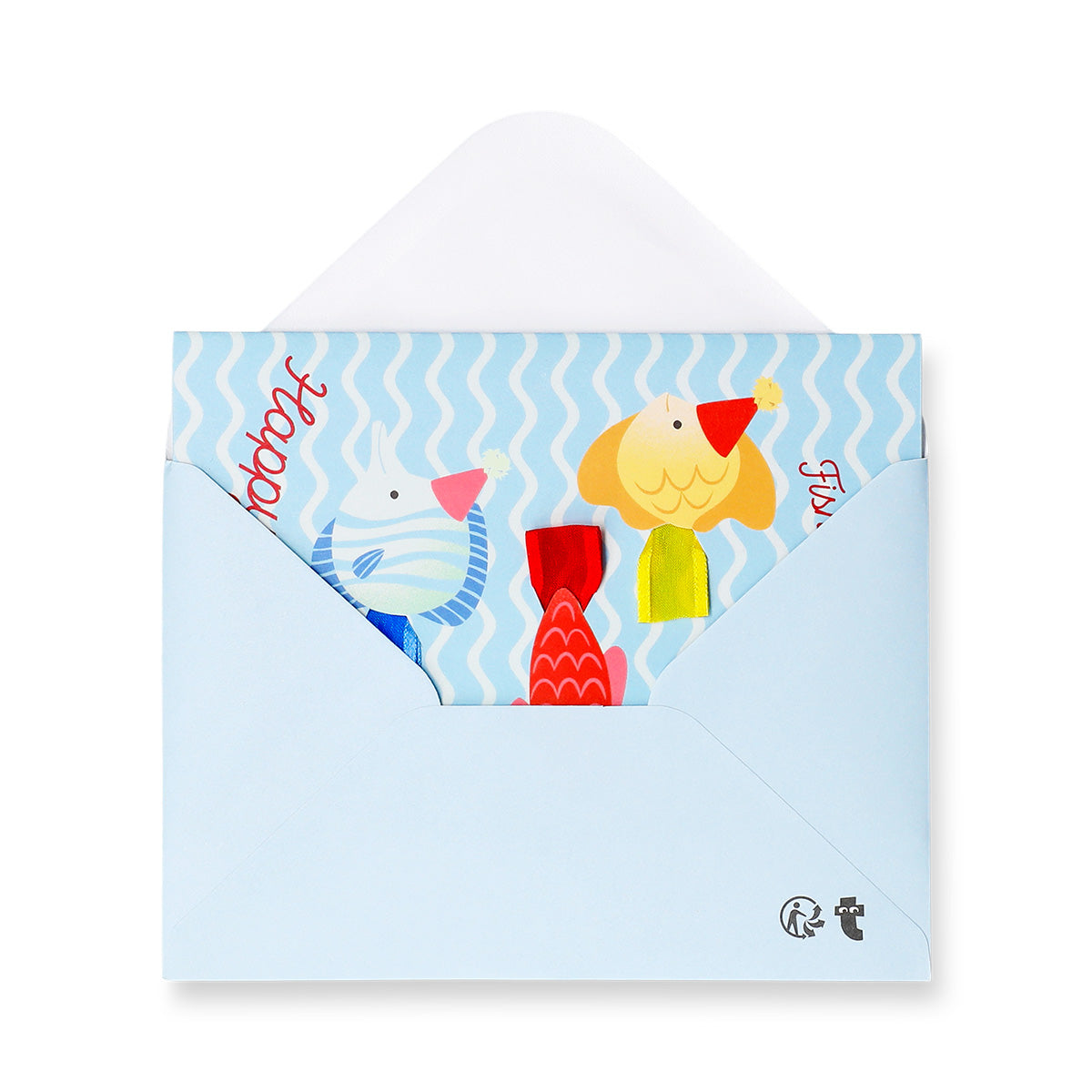 Office birthday card featuring colorful fish design from Flying Tiger Copenhagen, perfect for celebrating colleagues.
