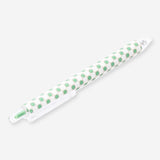 Green checkered Flying Tiger Copenhagen ballpoint pen for office use, featuring a sleek design and comfortable grip.