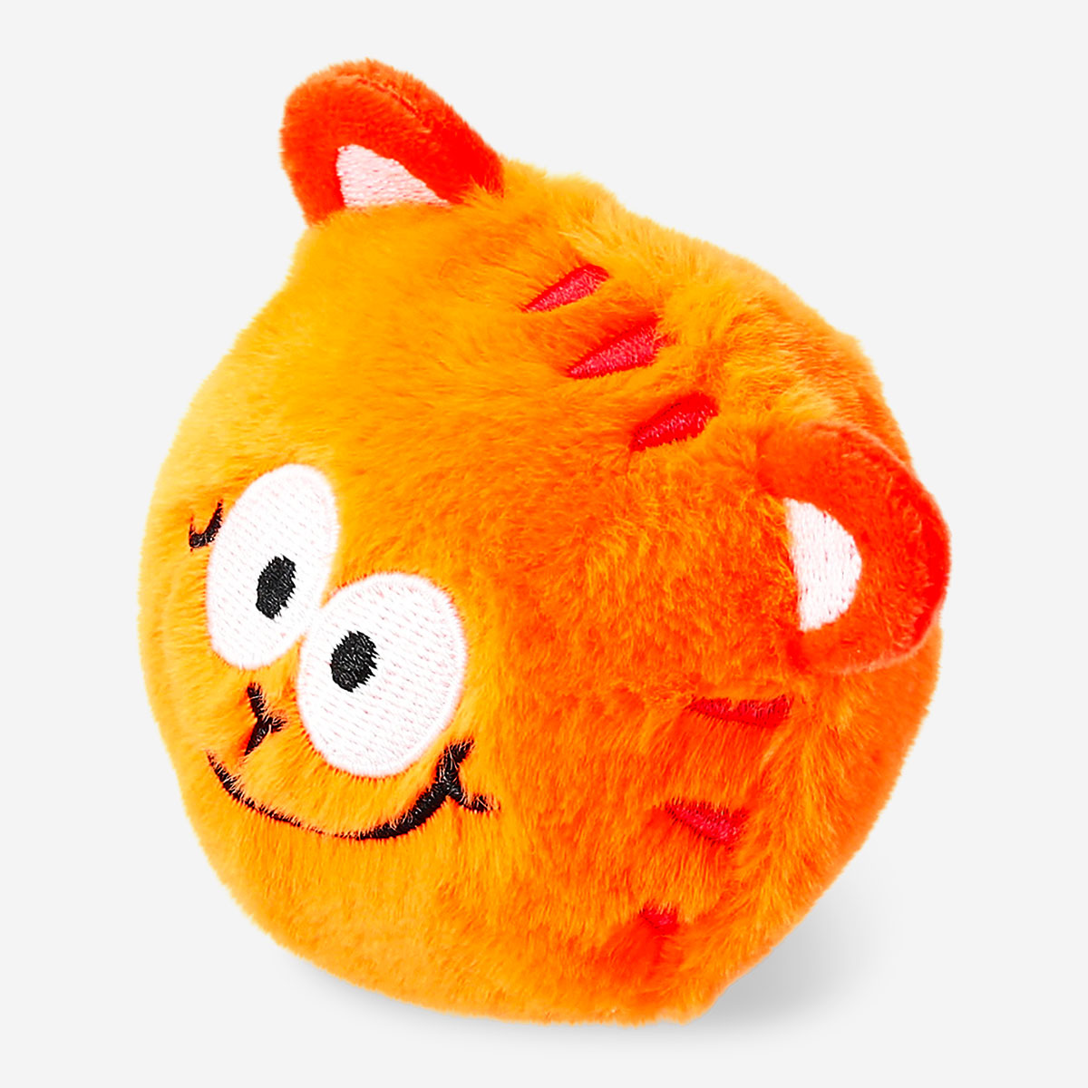 Orange tiger cuddly ball toy from Flying Tiger Copenhagen, soft plush with cute tiger face and vibrant orange fur.