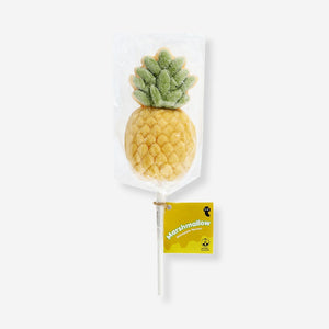 Flying Tiger Copenhagen pineapple marshmallow on a stick, sweet tropical flavored confection, ready to enjoy as a fun treat.