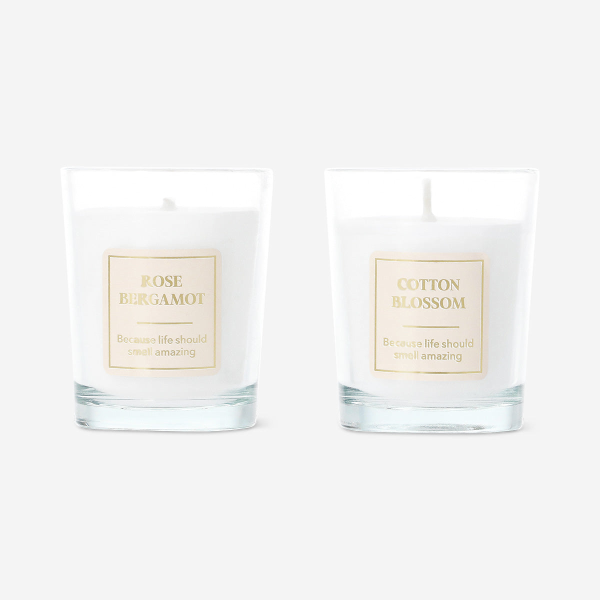 Scented candles with linen, rose and bergamot fragrance - 2 pcs
