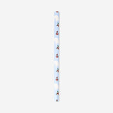 400 cm Flying Tiger Copenhagen penguins-themed office wrapping paper with playful penguin illustrations on white background.
